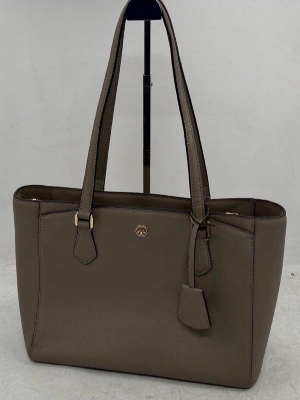 Tory Burch Olive Green Leather Tote - Picture 2 of 6